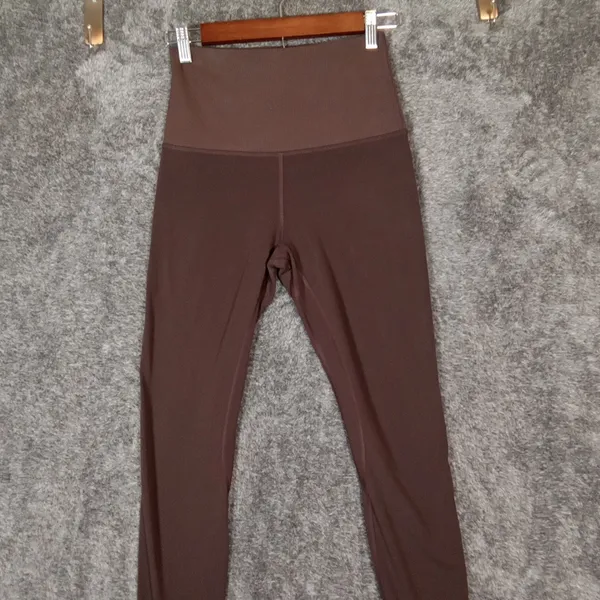 Lululemon High Rise Java Brown Nulu Leggings Running Gym Womens 6 - Image 3