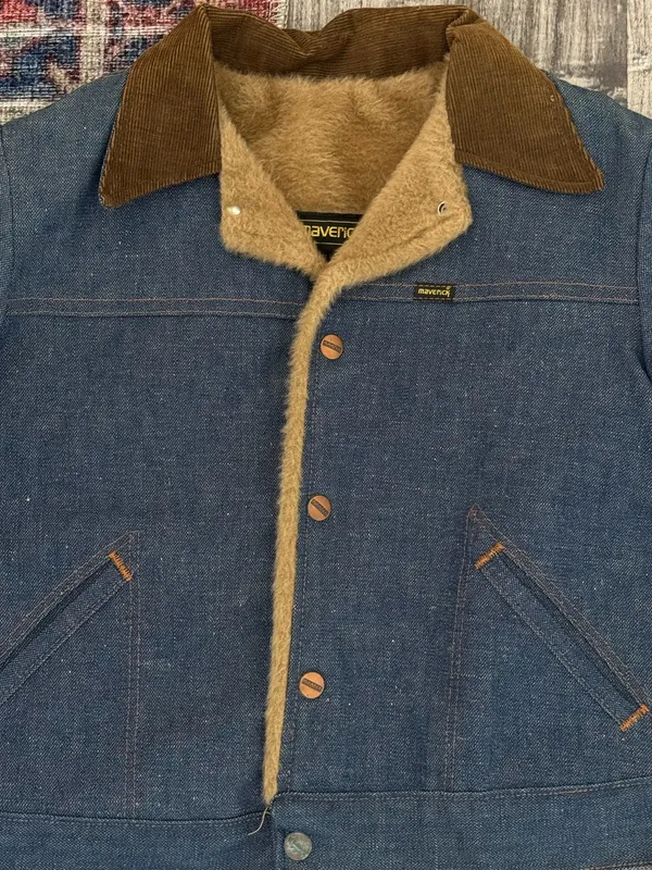 maverick denim fleece lined jacket Blue Size 16 - Image 3