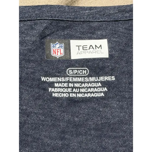 NFL Team Apparel Chicago Bears Womens V-Neck Graphic T-Shirt Heather Navy Small - Image 3