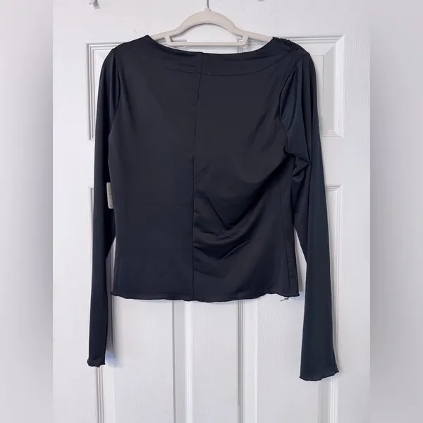 Free People Running Late Black Cowl Neck Blouse - Image 5
