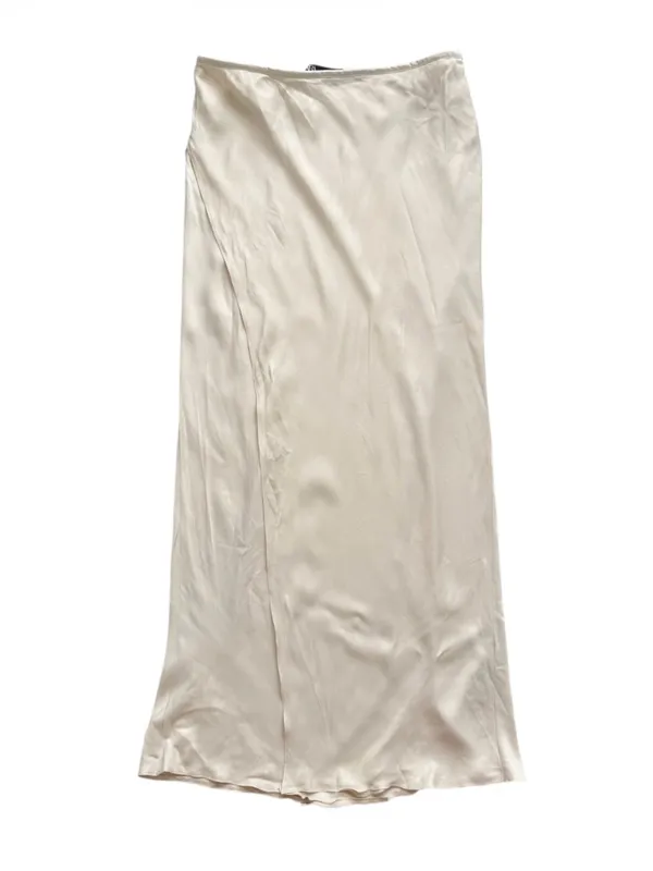 Zara Satin Effect Cream Midi Wrap Skirt size Large - Image 2