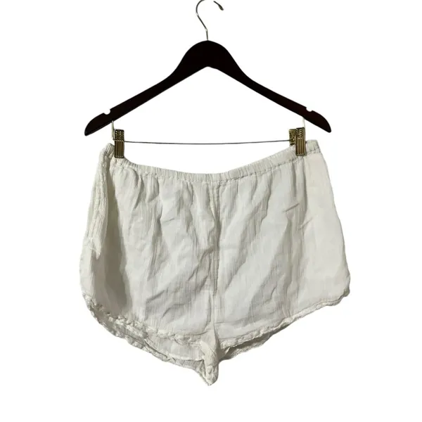 FREE PEOPLE So Breathless White Cotton Lace Gauze Casual Shorts - Image 5