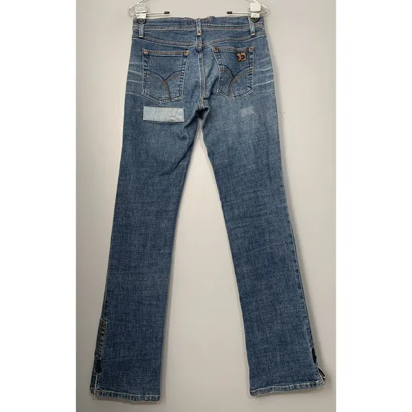 Joes Jeans Women Size 28 Patchwork Denim Blue Straight Buttonfly Festival Grunge - Image 8