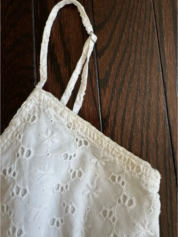 John Galt White Eyelet Tank Top - Image 3