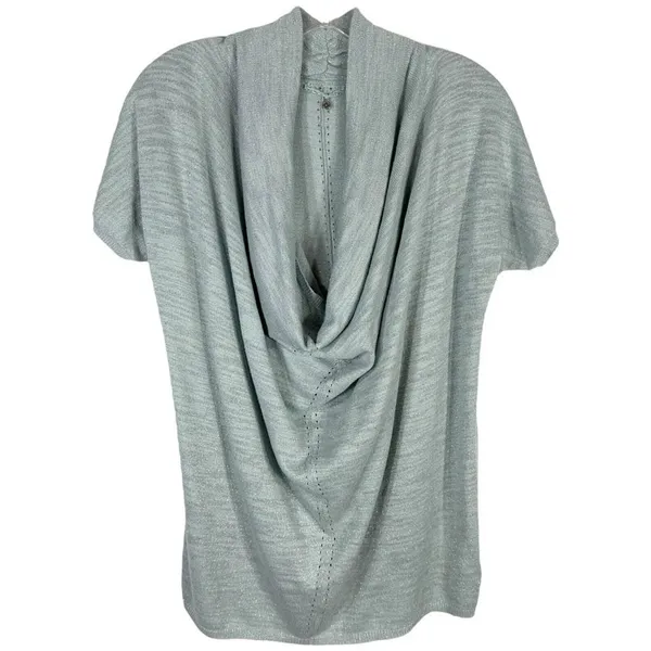 Anthropologie‎ Knitted Knotted Small Top Knit Sparkly Gray Blue Cowl Crochet 392 - Image 2