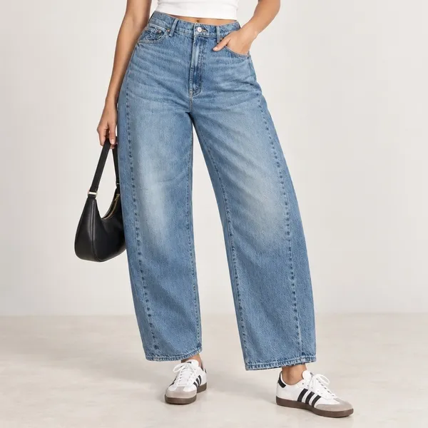 Mother Superior 34 The Half Pipe Flood Jeans Wide Leg Cropped in Material Girl - Image 3