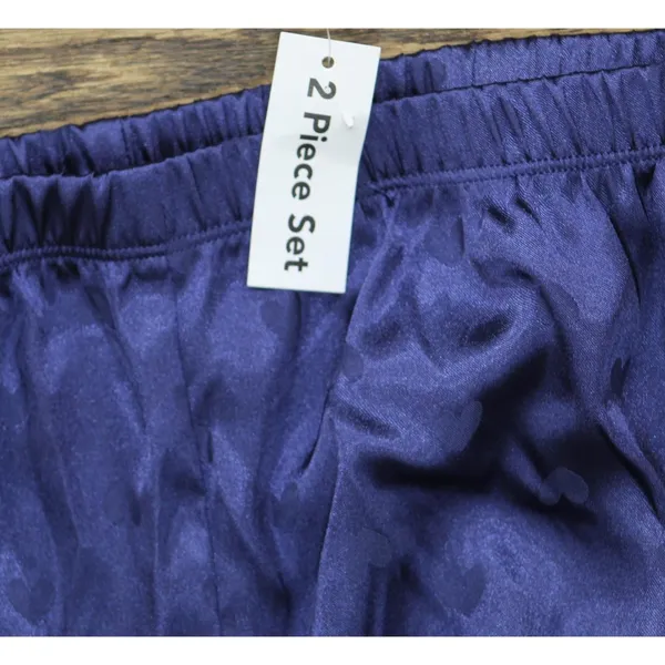 NEW Splendid Womens Satin Heart Pajama Sleep Shorts RLD0392 Navy Blue L - Image 3