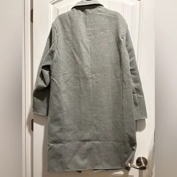 Petal & Pup Long Grey Coat Lightweight Single Button Collared Coat NEW - Image 5