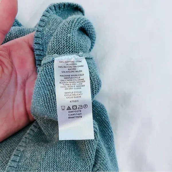 Ann Taylor Blue Crew Neck Sweater Ribbed Knit - Image 10