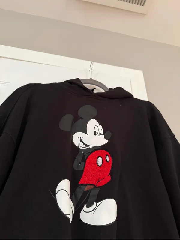 Disney Mickey Mouse Fleece Shirt Logo Hooded Hoodie - Image 4