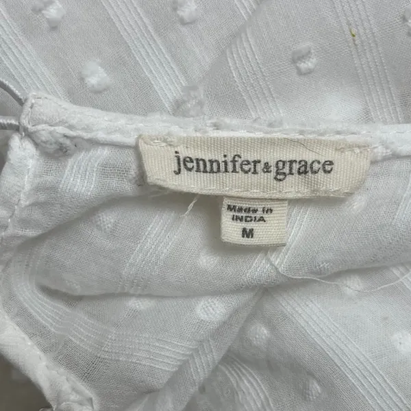 Jennifer & Grace Eyelet Ruffle‎ Blouse M Boho Pirate Victorian Peasant Bride - Image 5