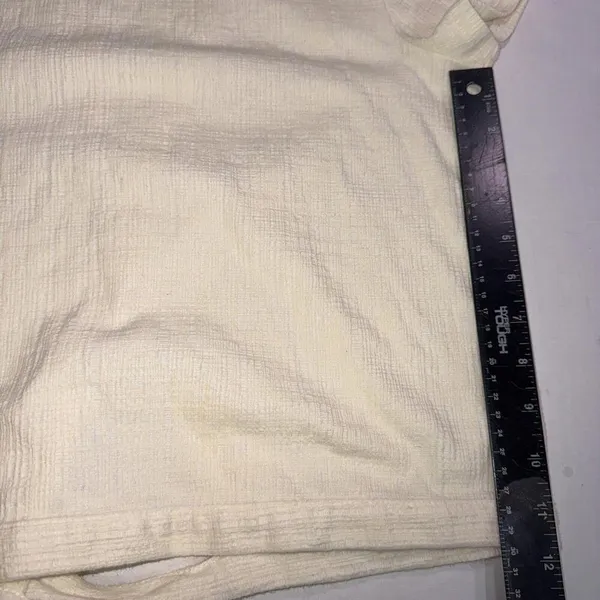 Madewell XS Cotton Blend Lightweight‎ Preppy Slash Tie Back Top - Image 6