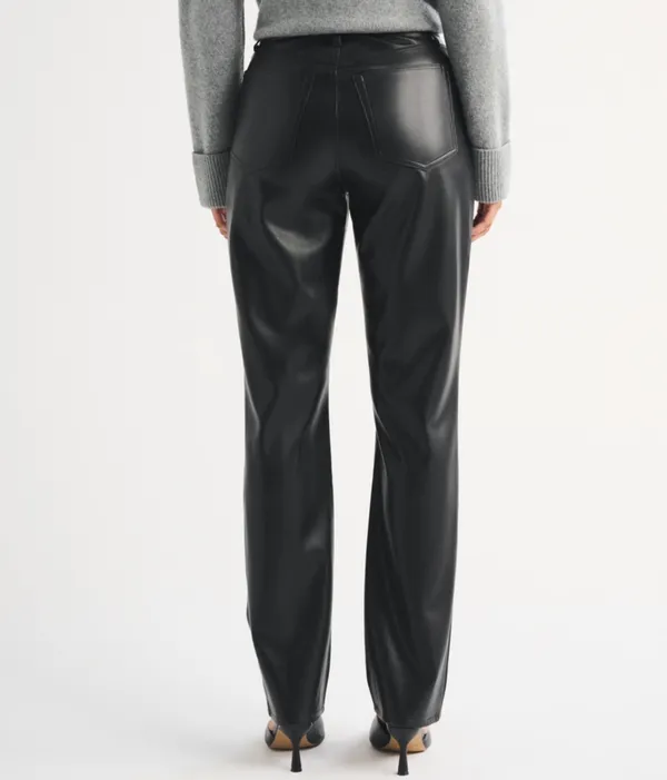 Curve Love High Rise 90s Straight Vegan Leather Pant - Image 3