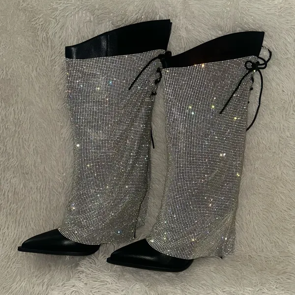 Azalea Wang Jaclyn-Black Stiletto Boot - Size 8 - Nib - Image 4