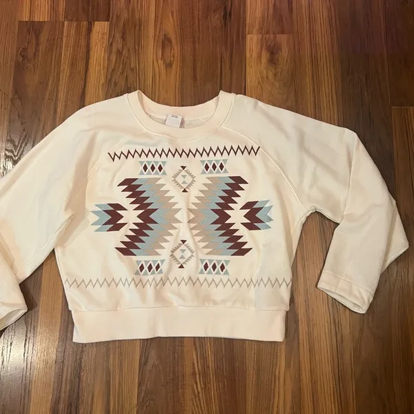 Ariat Cream Geometric Patterned Sweatshirt - Image 2
