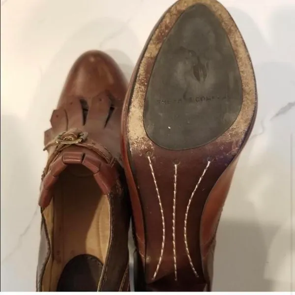 Frye Brown Cognac leather Oxford Pumps Heels - Image 3