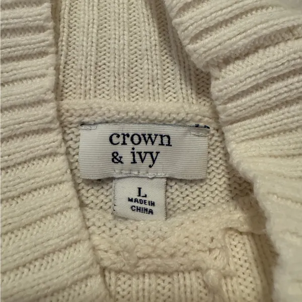 Women's Crown & Ivy Polka Dot Sweater - White with Multicolor Accents - Image 3