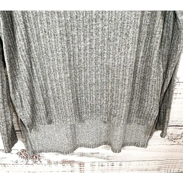 Juicy Couture Vintage Ribbed Long Sleeve Pullover Sweater Heather Gray Sz Medium - Image 3
