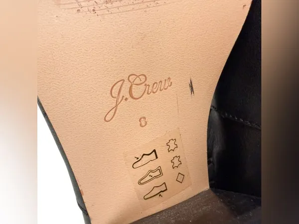J. Crew Black Leather Point‎ Toe Heeled Chelsea Western Ankle Boots Size 8 - Image 11