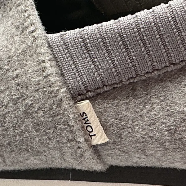 TOMS Mallow Mule Grey Felt Slip On Sneakers Womens 7.5 Ribbed Knit Collar - Image 6