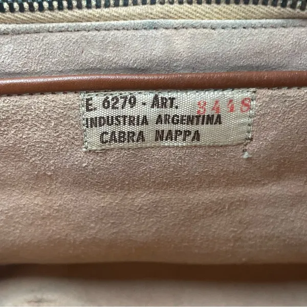 Vintage Cabra Nappa Brown Leather Handbag‎ Mini Purse Clip Closure Argentina - Image 8