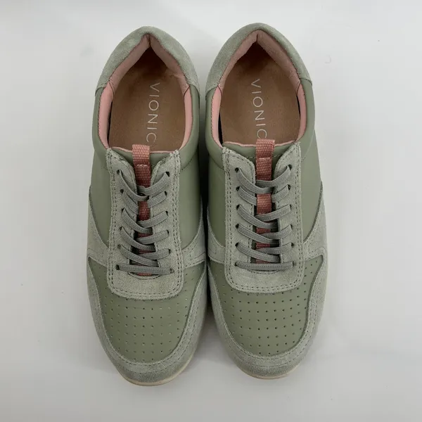 Vionic Karigan Casual Comfort Lace-Up Slip On Sneaker Sage Women 5 Leather Suede - Image 5