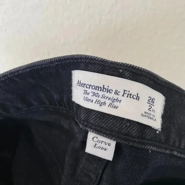 Abercrombie & Fitch Curve Love The ‘90s Straight Ultra High Rise Jean Black 2 26 - Image 9