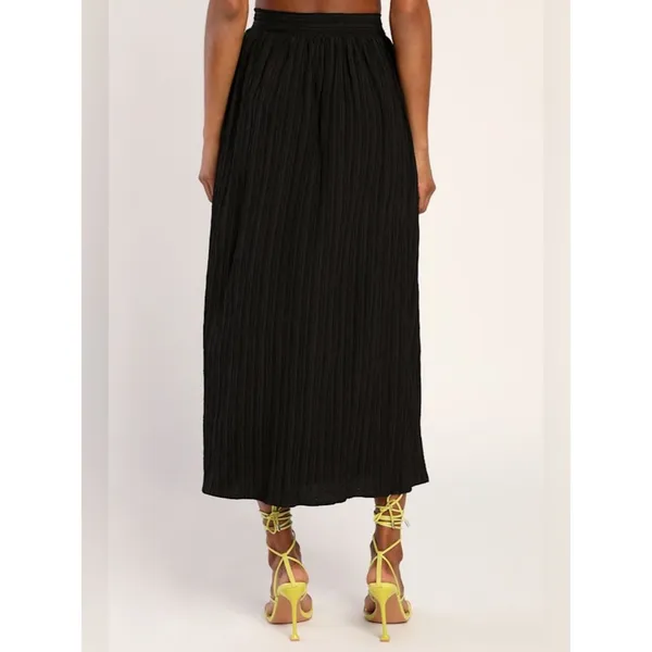 Lulus Midsummer Memories Black Mid-Rise Maxi Skirt Size Medium NWT - Image 4