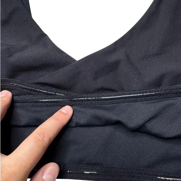 Fabletics Black V Neck Low Impact Sports Bra Bralette Grip Band S M - Image 5