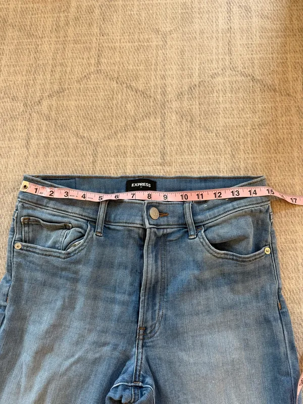Express Skinny Fit Stretch Blue Jeans 10L - Image 3