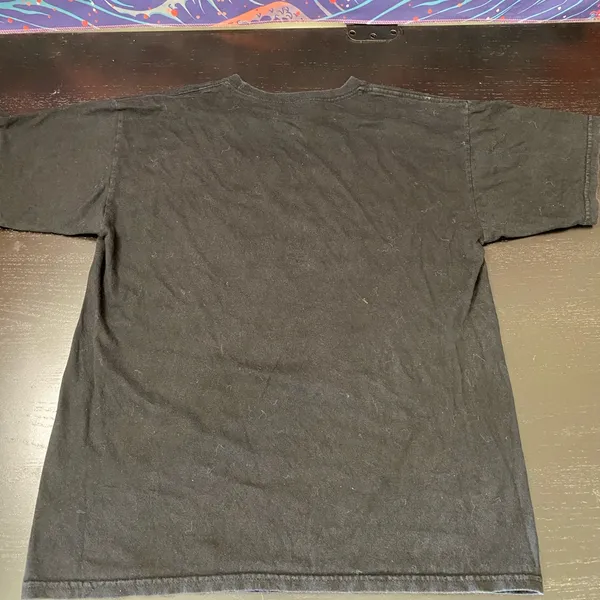 Alstyle Black Cotton Tee with Tag Detail - Image 6