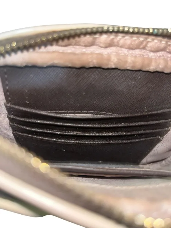Michael Kors Jet Set Travel Crossbody Bag Brown MK Monogram Small Gold Chain Use - Image 16