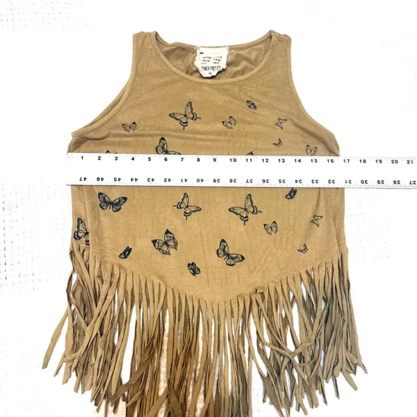 French Pastry XS faux suede fringe butterfly top TS 3556 - Image 3
