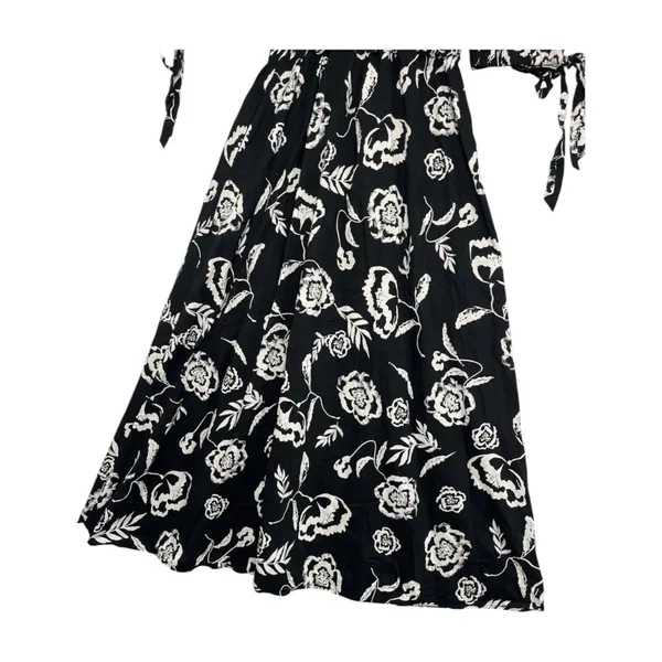 Sofie The Label Dress Womens Small Black Midi Floral Half Sleeve Smocked Boho - Image 5