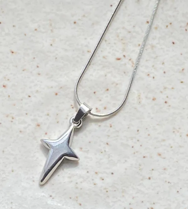 Handmade grunge y2k street style sparkle star fully stainless steel necklace✨ - Image 3