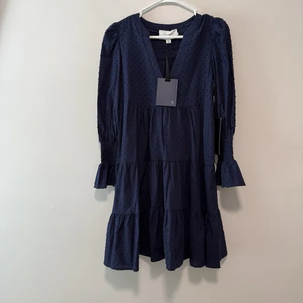 Pomander Place Tuckernuck NWT Kenzo Navy Blue Swiss Dot Dress Size‎ XXS - Image 2