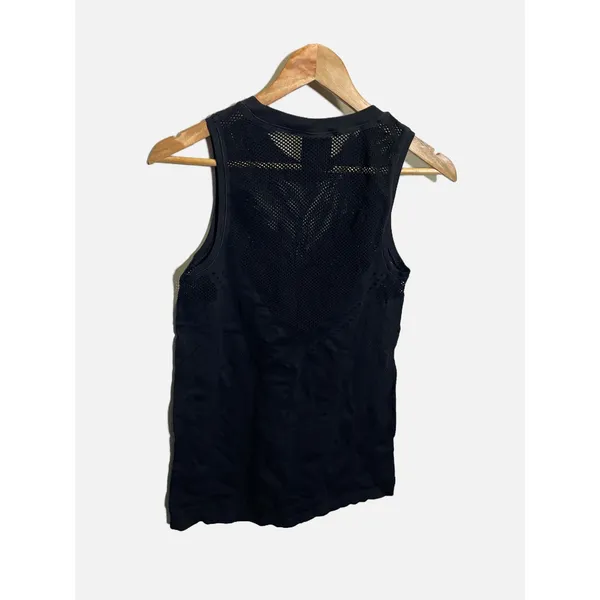 Athleta Oxygen Tank Women L Black Mesh Seamless Performance Activewear Yoga Top - Image 5
