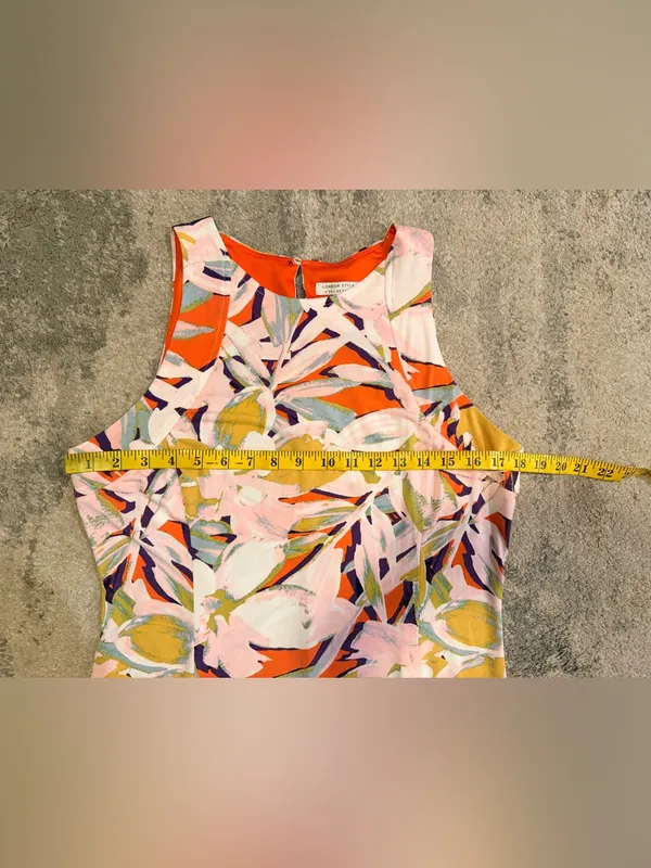 London Style Floral Dress in Pink and Orange - Image 6