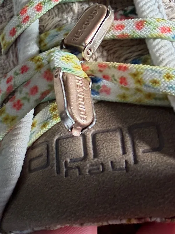 Hey Dude Karina Nut Crochet Sneakers w/ Floral Laces Women’s Size 5 - Image 3