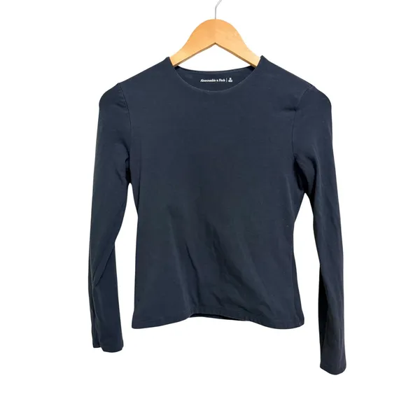 Essential Minimalist Abercrombie &‎ Fitch Stretch Long Sleeve Black Tee S - Image 2