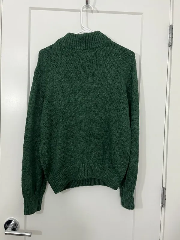 Aerie Medium Forest Green Ribbed Mock Neck Pullover Sweater - Image 4