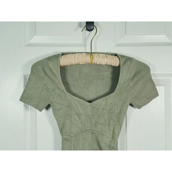 Abercrombie & Fitch Sweetheart Corset Bodysuit Size XS Sage Green Romantic Sexy - Image 5