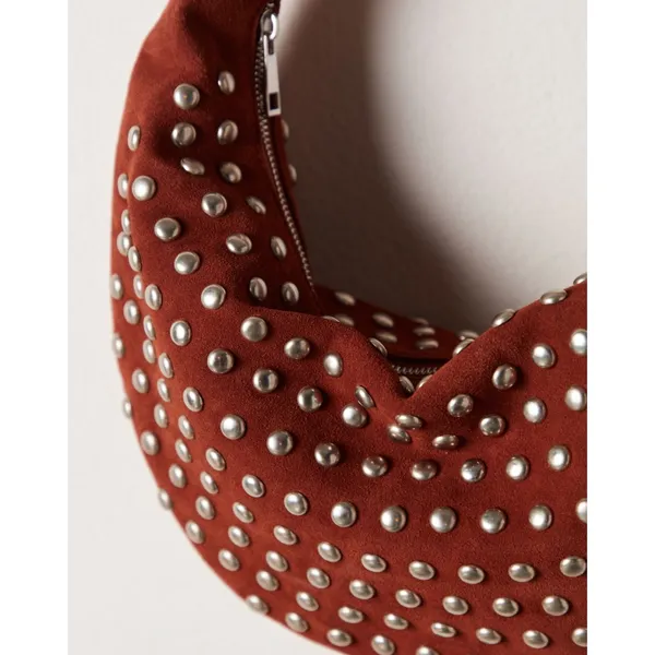 Free People Understated Leather Studded Shoulder Bag in Cognac $398R NWT - Image 3