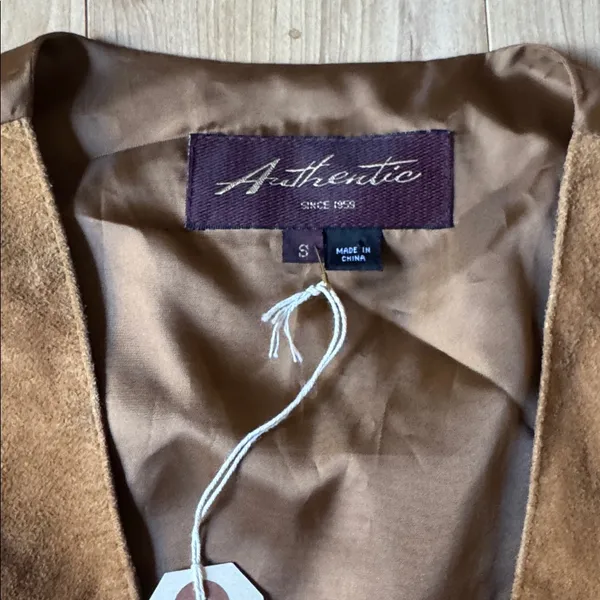 Vintage Brown Suede Vest - Image 2