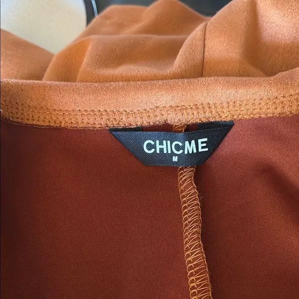 Rust colored faux Suede Military Field Jacket Tan Size M - Image 6