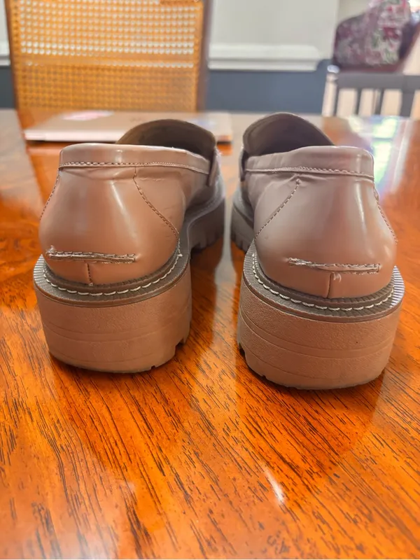 Sam Edelman Laurs Platform Loafers tan khaki size 9 gold hardware - Image 4