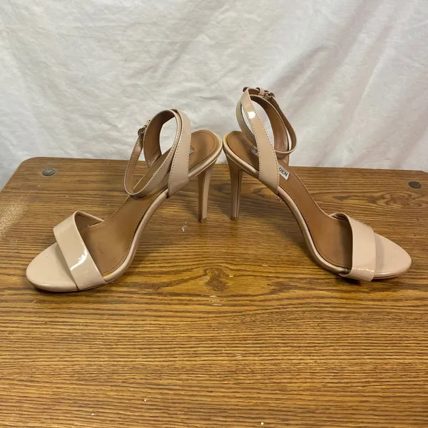 Steve Madden Reno‎ Heels Ankle Strap Dressy Party Nude Beige Size 9.5M - Image 3