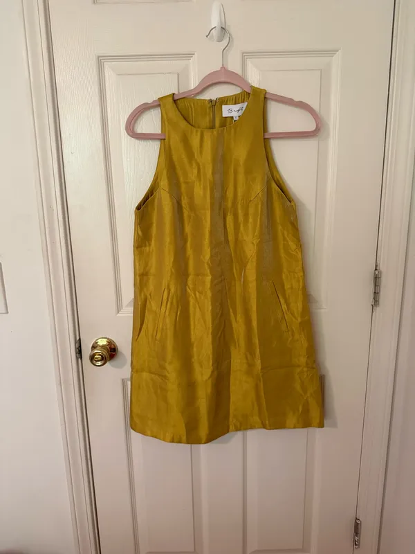 Marigold shiny mini dress Yellow - Image 3