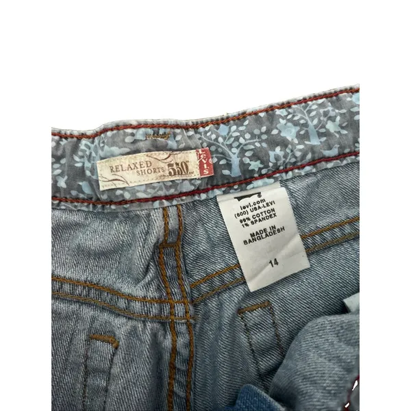 Levi's 515 Nouveau Jeans Shorts Size 14 Light Blue Wash Denim Womens Vintage Y2K - Image 3