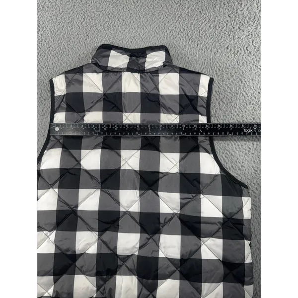Woolrich Vest‎ Women Large Duck Down Plaid Quilted Puffer Full Zip Classic - Image 5